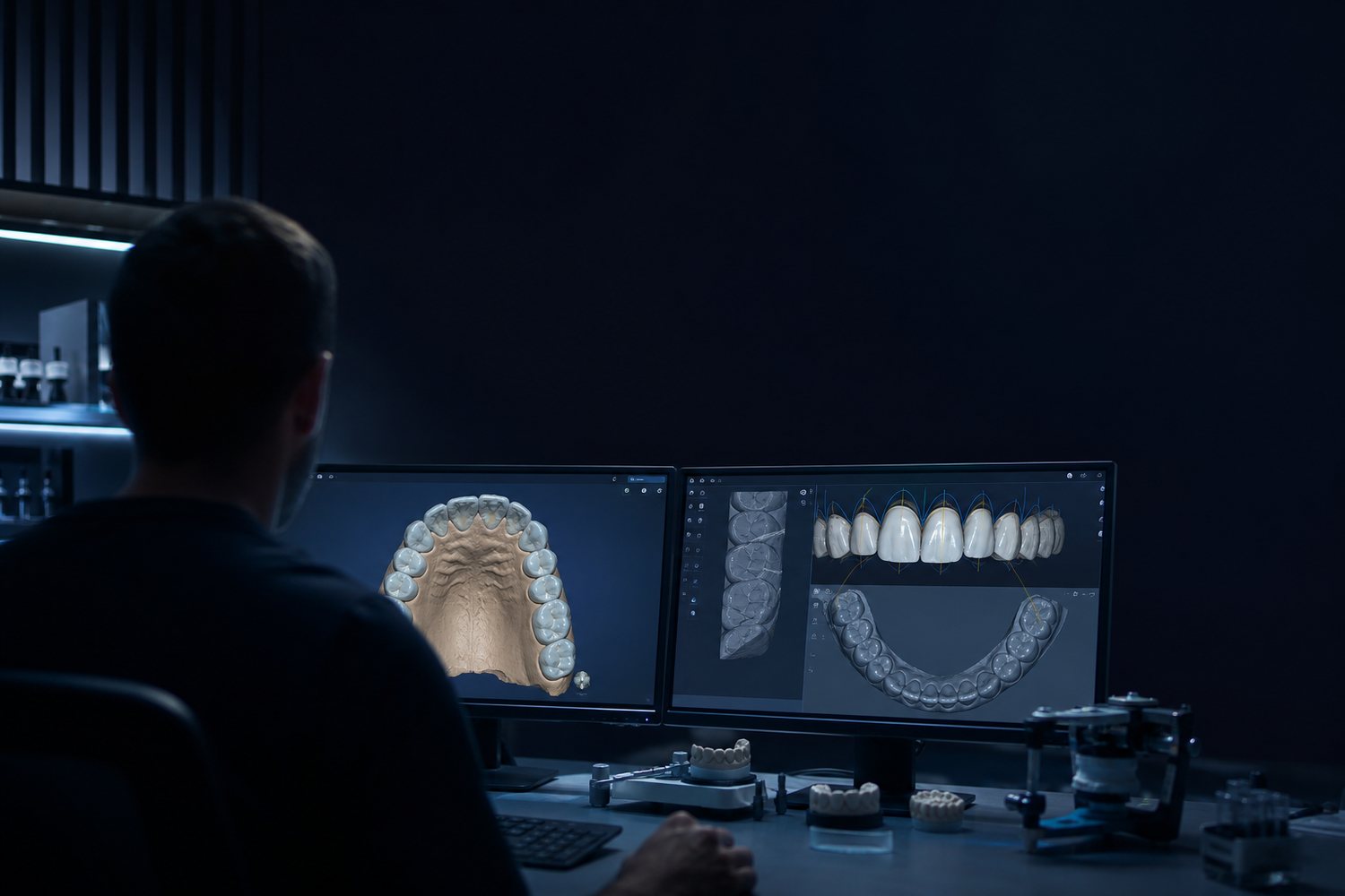 Technician reviewing a 3D scan in the Smile Club Lab